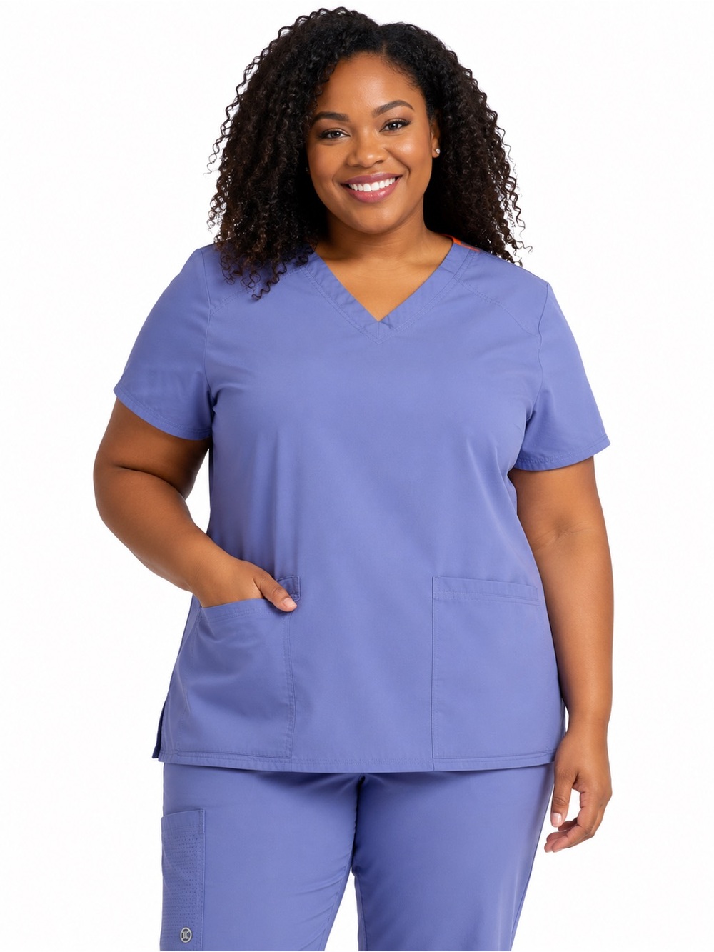 Scrubstar Ciel Blue V-Neck Scrub Top – Women’s 2XL/2XG